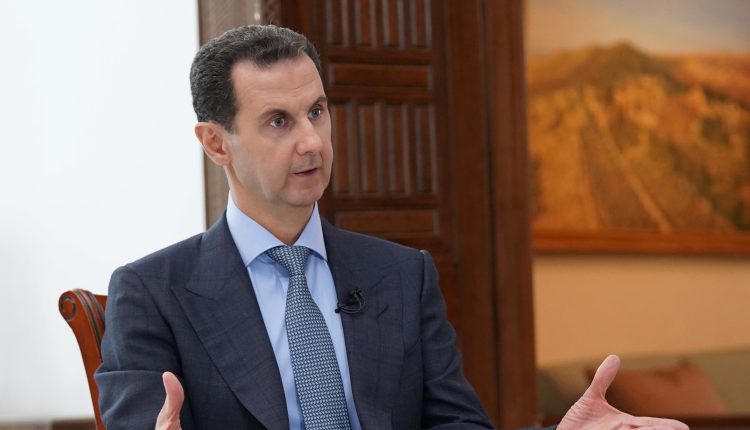 Syria’s President Bashar al-Assad speaks during an interview with Russia 24 in Damascus